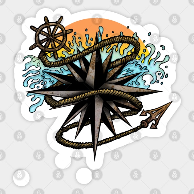 Nautical Splash Sticker by adamzworld